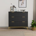 31.5 W 3-Drawer Black Dresser Modern Wood Chest of Drawers Storage Organizer for Bedroom