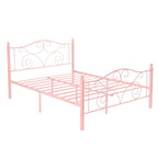 Javlergo Metal Bed Frame with Arched Headboard and Footboard, Heavy Duty Steel Slat Support, No Box Spring Needed