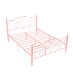 Javlergo Metal Bed Frame with Arched Headboard and Footboard, Heavy Duty Steel Slat Support, No Box Spring Needed