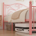 Javlergo Metal Bed Frame with Arched Headboard and Footboard, Heavy Duty Steel Slat Support, No Box Spring Needed