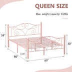 Javlergo Metal Bed Frame with Arched Headboard and Footboard, Heavy Duty Steel Slat Support, No Box Spring Needed