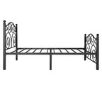 Javlergo Metal Bed Frame with Arched Headboard and Footboard, Heavy Duty Steel Slat Support, No Box Spring Needed
