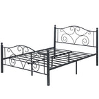 Javlergo Metal Bed Frame with Arched Headboard and Footboard, Heavy Duty Steel Slat Support, No Box Spring Needed