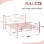 Javlergo Metal Bed Frame with Arched Headboard and Footboard, Heavy Duty Steel Slat Support, No Box Spring Needed
