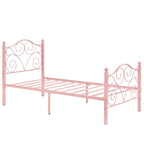 Javlergo Metal Bed Frame with Arched Headboard and Footboard, Heavy Duty Steel Slat Support, No Box Spring Needed