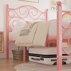 Javlergo Metal Bed Frame with Arched Headboard and Footboard, Heavy Duty Steel Slat Support, No Box Spring Needed