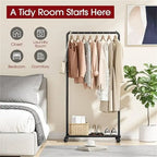 Clothing Rack with Storage Mesh Shelf