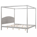 King Size Canopy Platform Bed with Headboard and Support Legs