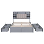 Bed Frame with 4 Under-bed Portable Storage Drawers