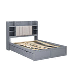 Bed Frame with 4 Under-bed Portable Storage Drawers