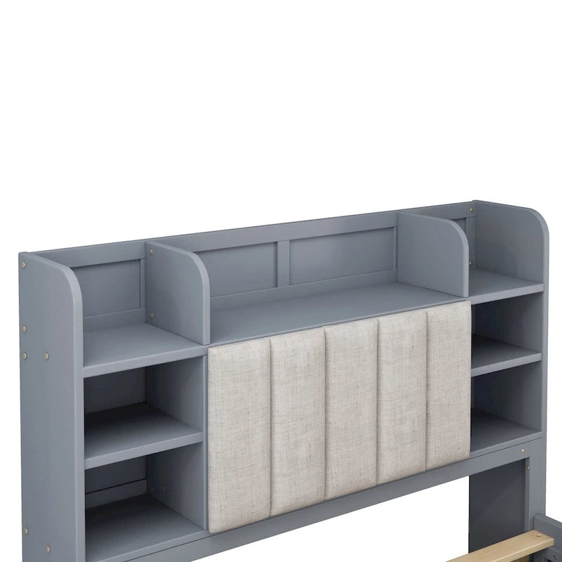 Bed Frame with 4 Under-bed Portable Storage Drawers