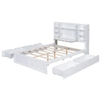 Bed Frame with 4 Under-bed Portable Storage Drawers