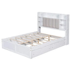Bed Frame with 4 Under-bed Portable Storage Drawers