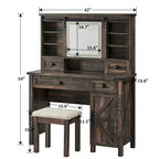 Farmhouse Makeup Vanity Desk, Vanity Table, Vanity Set, Stool Included