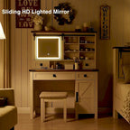 Farmhouse Makeup Vanity Desk, Vanity Table, Vanity Set, Stool Included