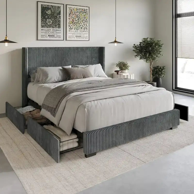 Rochester Full Upholstered Storage Platform Bed