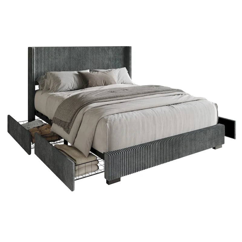 Rochester Full Upholstered Storage Platform Bed