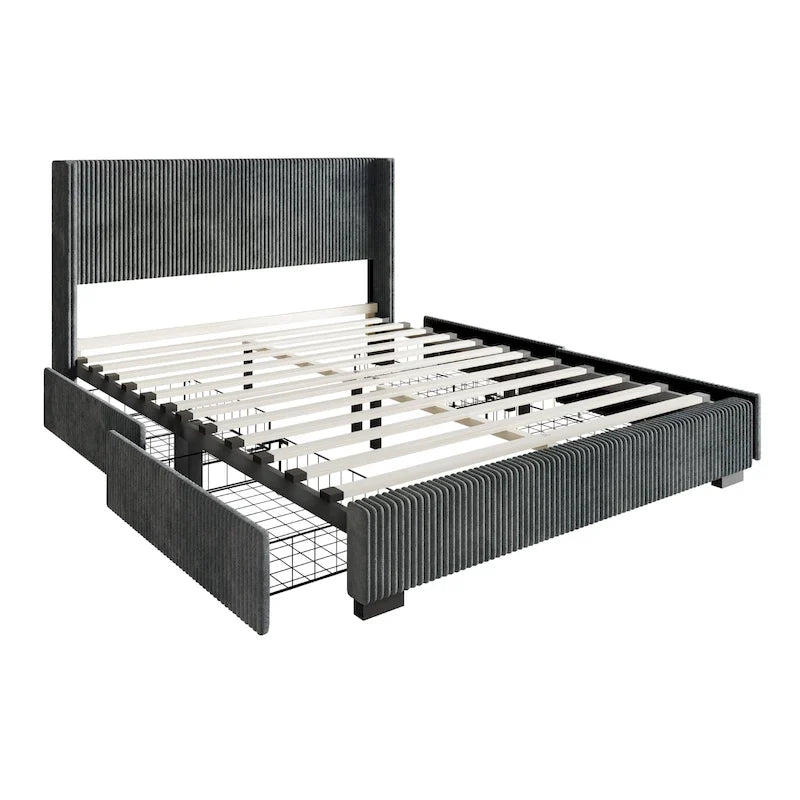 Rochester Full Upholstered Storage Platform Bed