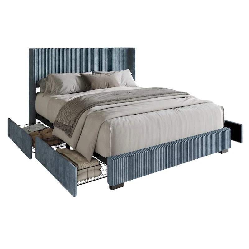 Rochester Full Upholstered Storage Platform Bed