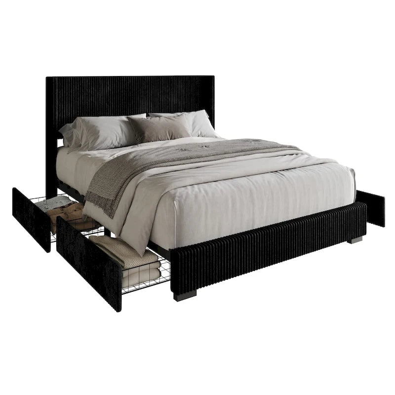 Rochester Full Upholstered Storage Platform Bed