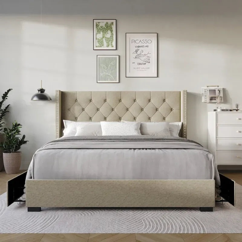 Greeley Full Tufted Upholstered Storage Platform Bed