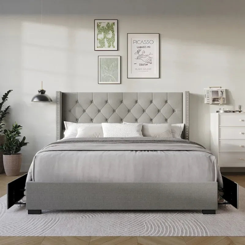 Greeley Full Tufted Upholstered Storage Platform Bed