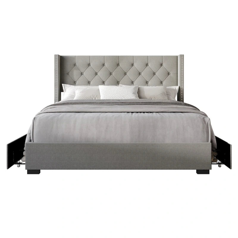 Greeley Full Tufted Upholstered Storage Platform Bed