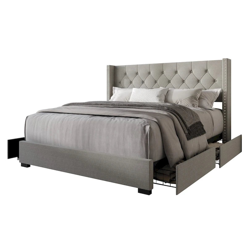 Greeley Full Tufted Upholstered Storage Platform Bed
