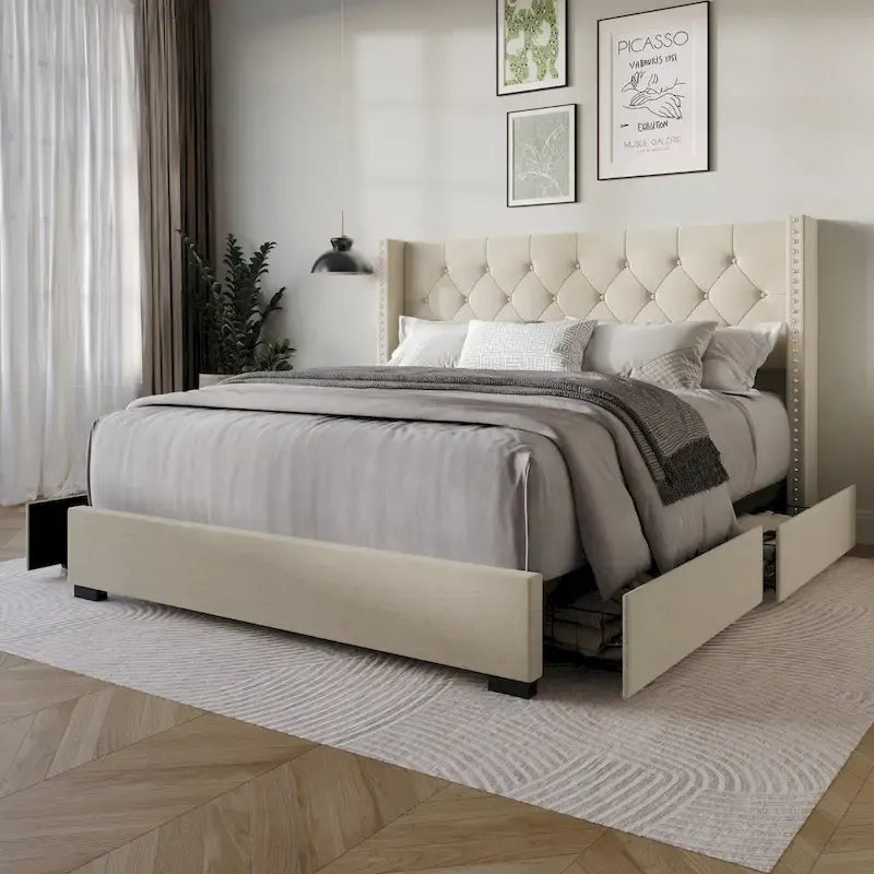 Greeley Full Tufted Upholstered Storage Platform Bed
