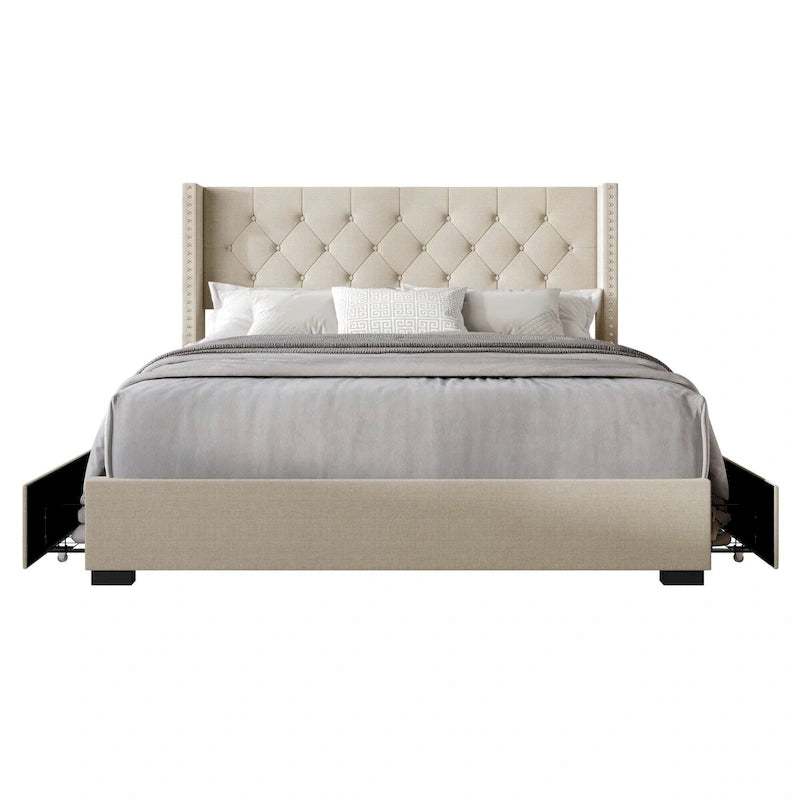 Greeley Full Tufted Upholstered Storage Platform Bed