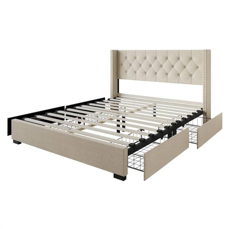 Greeley Full Tufted Upholstered Storage Platform Bed