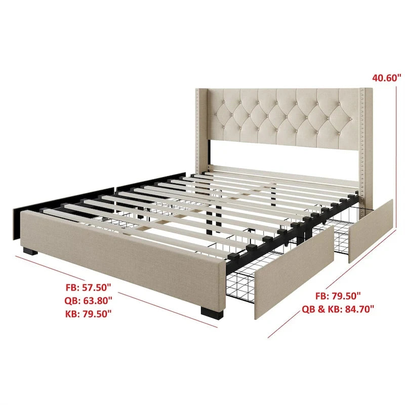 Greeley Full Tufted Upholstered Storage Platform Bed