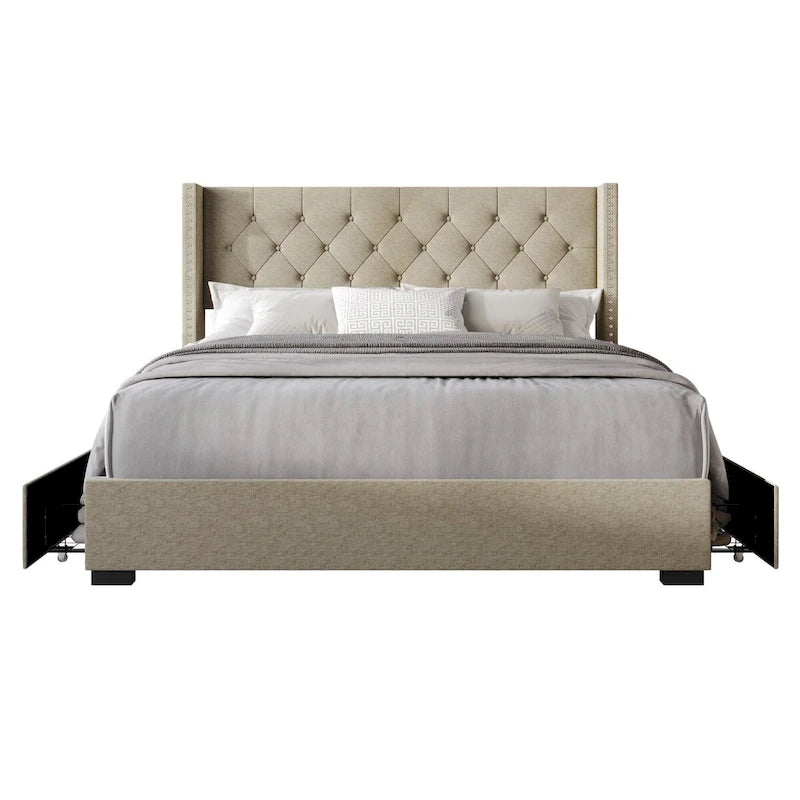 Greeley Full Tufted Upholstered Storage Platform Bed