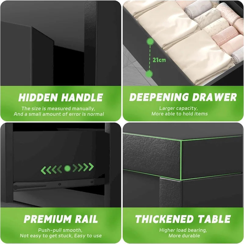 47.2 W 6-Drawer Wooden Bedroom Double Dresser Chest of Drawers