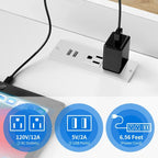 Moasis Modern LED Nightstand Set of 2 with Drawer and Storage Shelf, Bedside Table with Charging Station