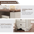 18 Farmhouse Nightstand with Charging Station, End Table,Side Table