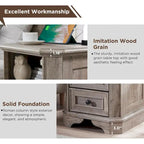 18 Farmhouse Nightstand with Charging Station, End Table,Side Table