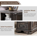 18 Farmhouse Nightstand with Charging Station, End Table,Side Table