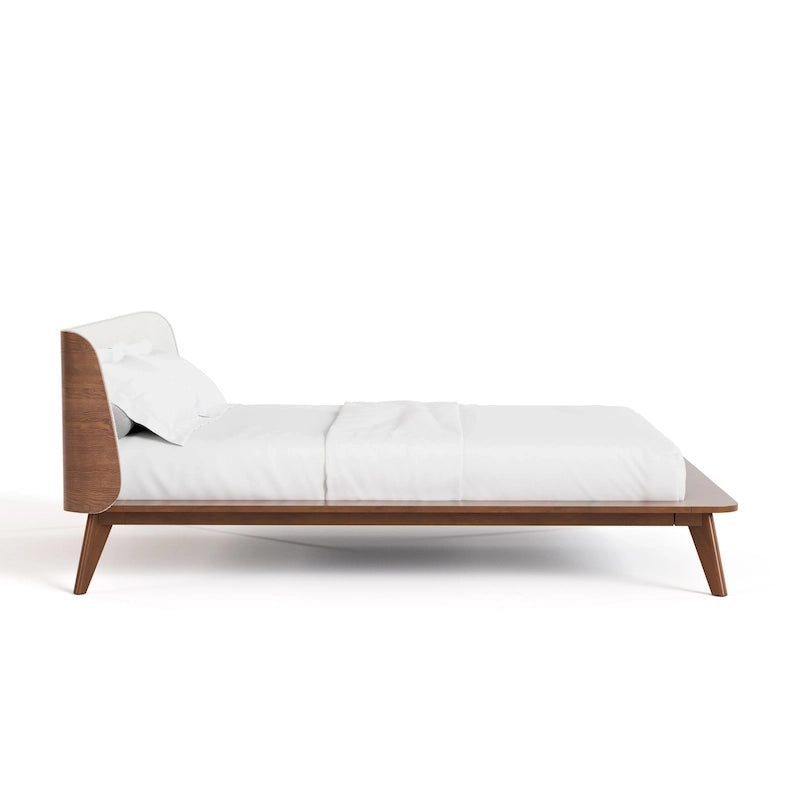 Furniture of America Beau Midcentury 3-Piece Boucle Wingback Low Profile Bedroom Set