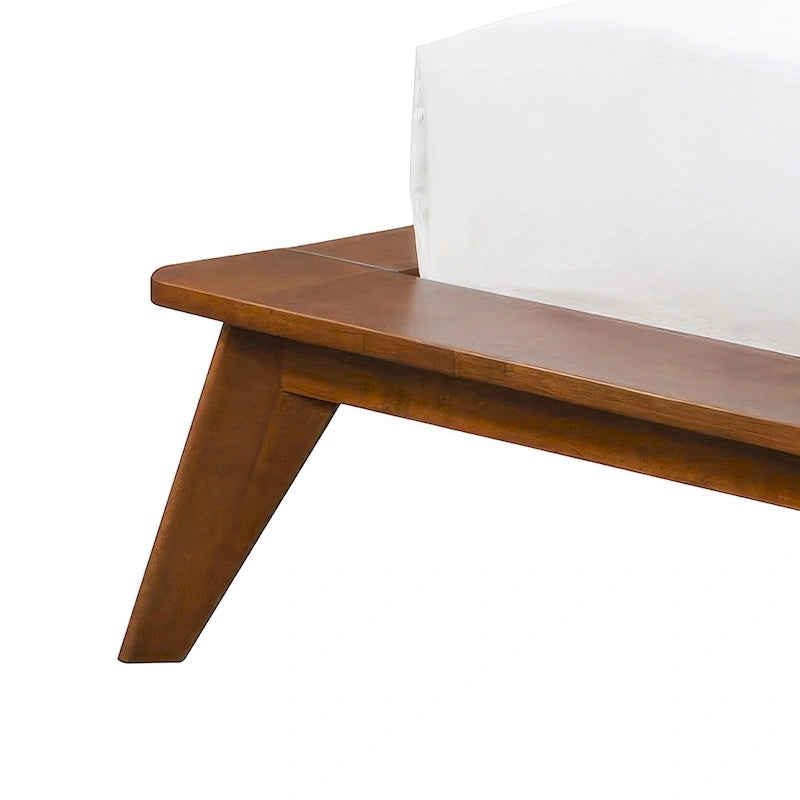 Furniture of America Beau Midcentury 3-Piece Boucle Wingback Low Profile Bedroom Set