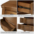 Alois Traditional 3-Drawer Nightstand with Solid Wood Spindle Legs by HULALA HOME