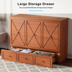 Mixoy Murphy Bed with Foldable Mattress,Modern Cube Cabinet Bed with Storage Drawer & USB Charging Station