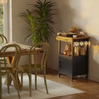 Wooden Kitchen Island Trolley Cart with Drawers