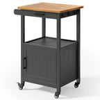 Wooden Kitchen Island Trolley Cart with Drawers
