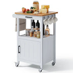 Wooden Kitchen Island Trolley Cart with Drawers