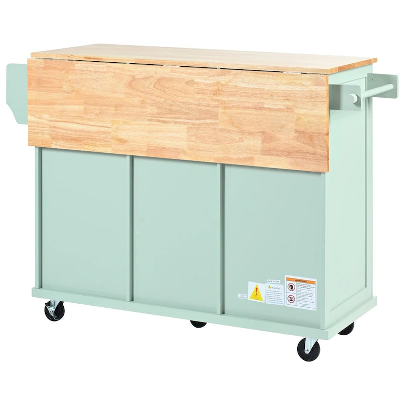 Portable Rolling Kitchen Island Cart with Storage