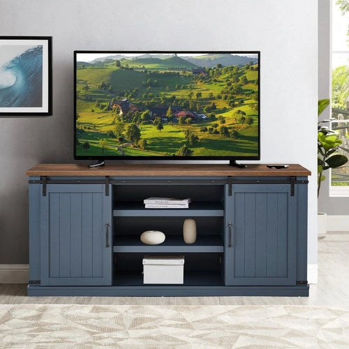 68 inch Rustic Barn Door TV Stand for TVs up to 75 Inches