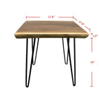 Greenage Teak End Table Solid Live Edge Side Table