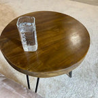Greenage Teak End Table Solid Live Edge Side Table