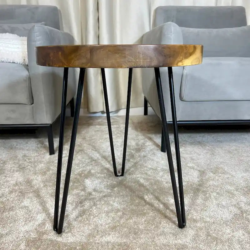 Greenage Teak End Table Solid Live Edge Side Table